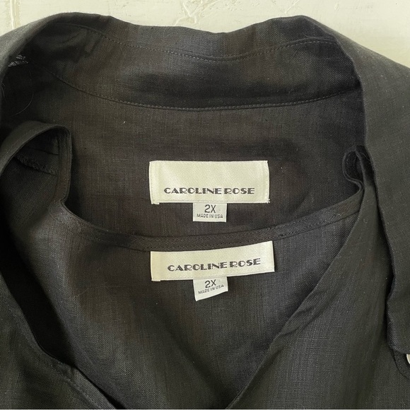 Caroline Rose Size 2X Top 100% Linen Easy Shirt Lagenlook Blouse SET Plus - Picture 5 of 9